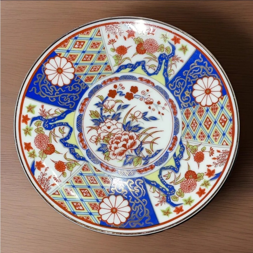 Imari Ware ✨Japan Vintage 6.5 Decorative Plate Flowers MultiColor Design